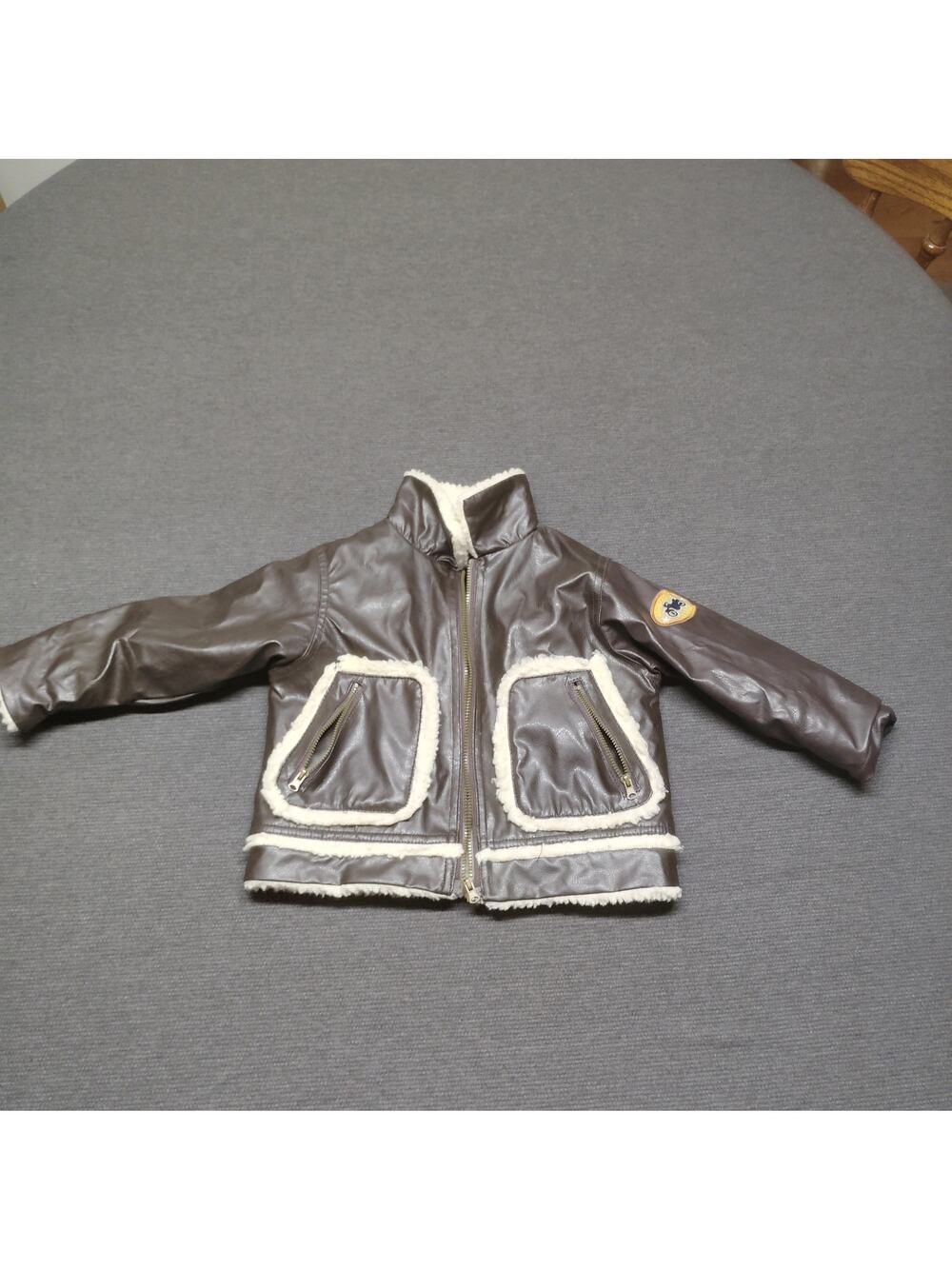 Boyz Wear by Nannette Toddler Aviator Shearling Bomber Jacket 24M